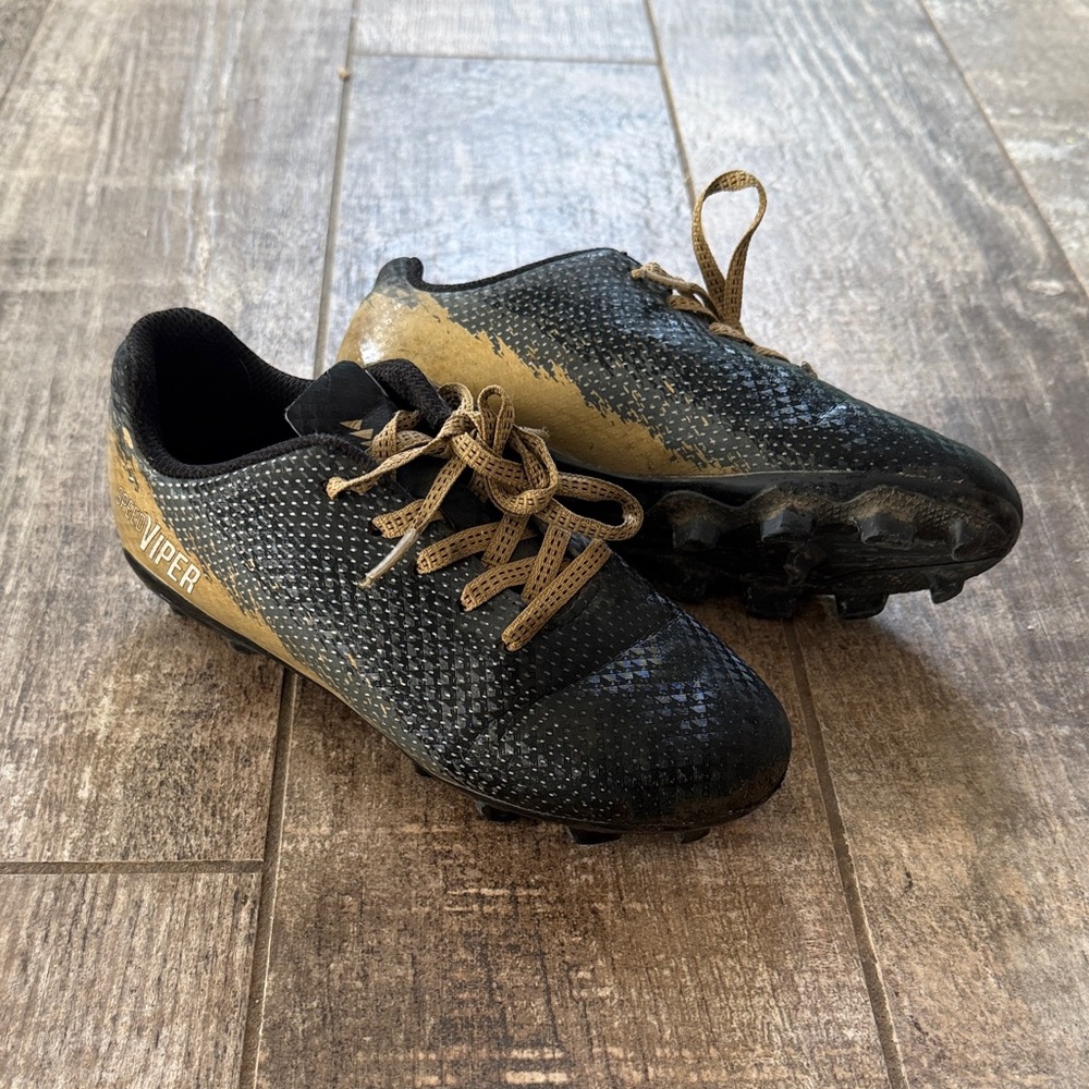 Black and Gold Viper Soccer Cleats
